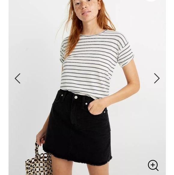 Madewell Rigid Denim A-line Mini Skirt Lunar Wash - Picture 4 of 16